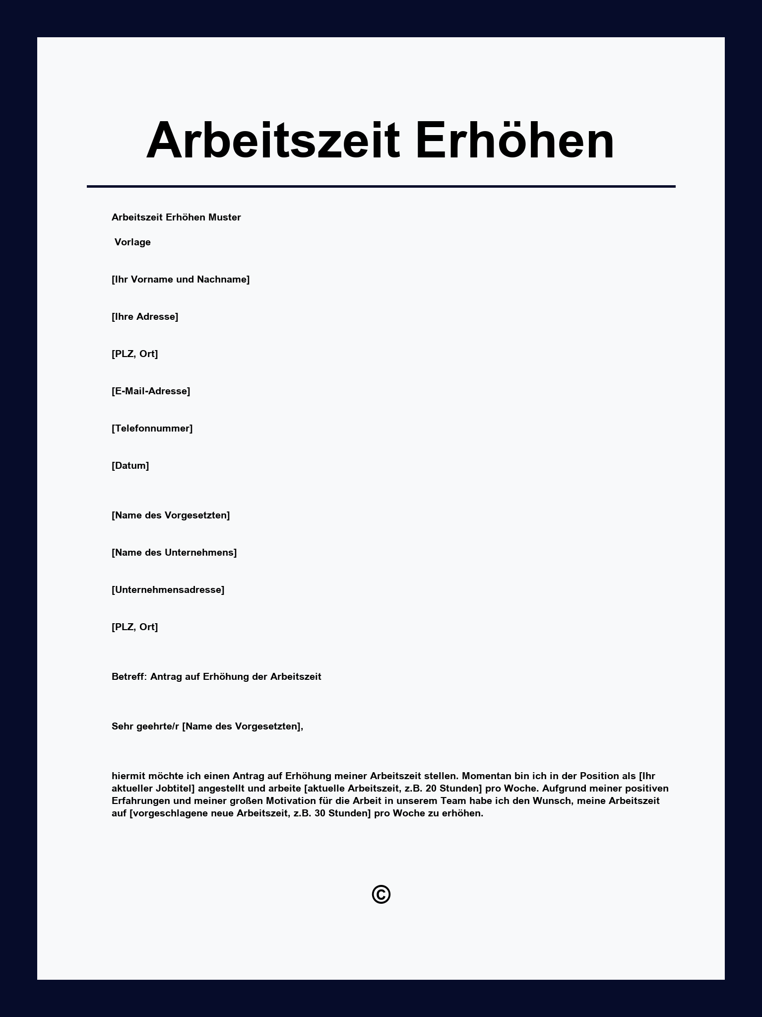 Arbeitszeit Erhöhen Muster