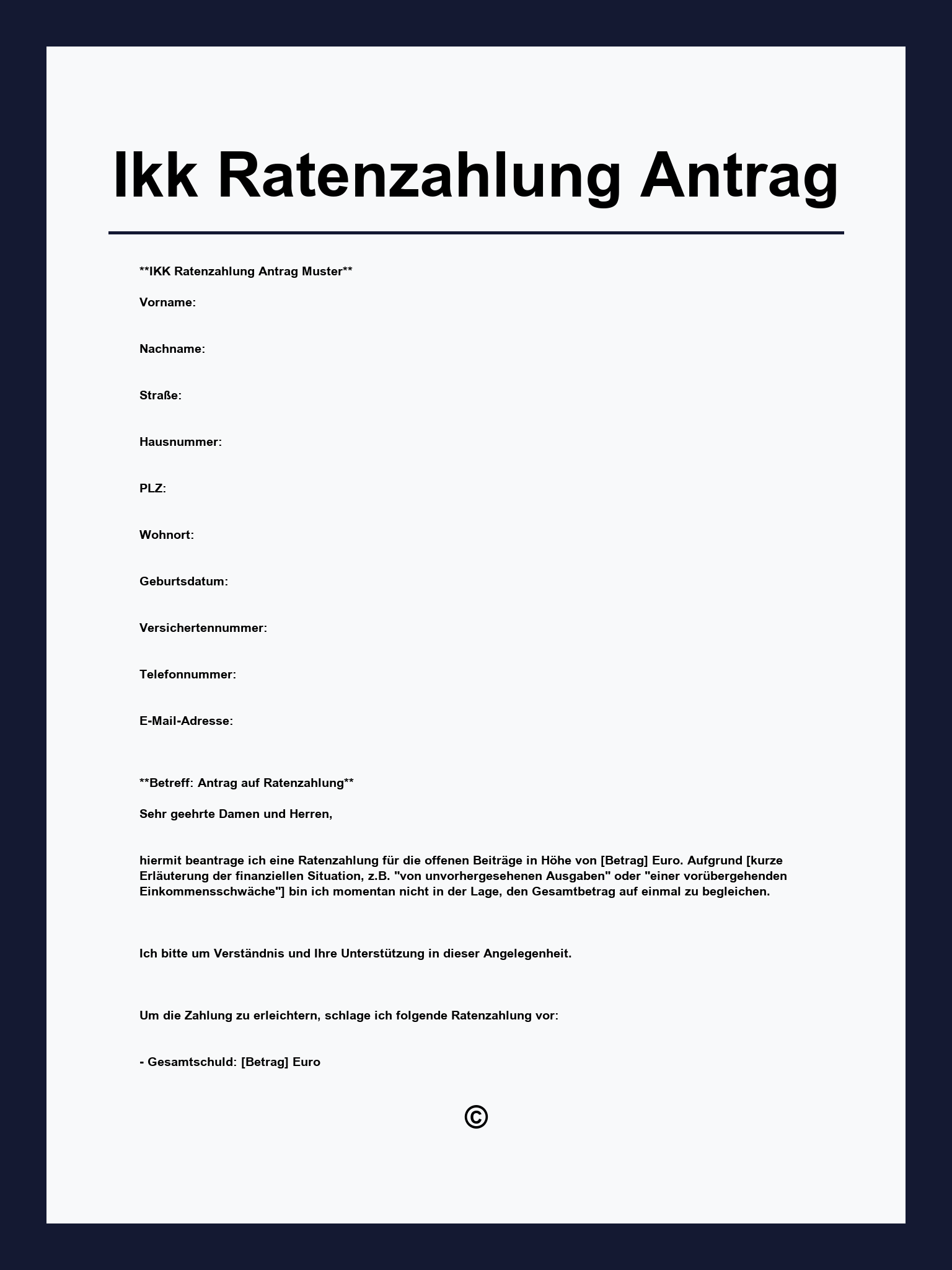 Ikk Ratenzahlung Antrag