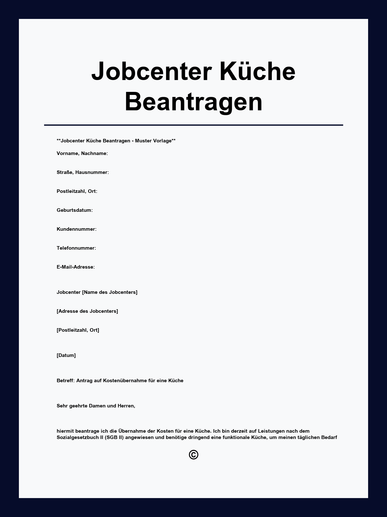 Jobcenter Küche Beantragen