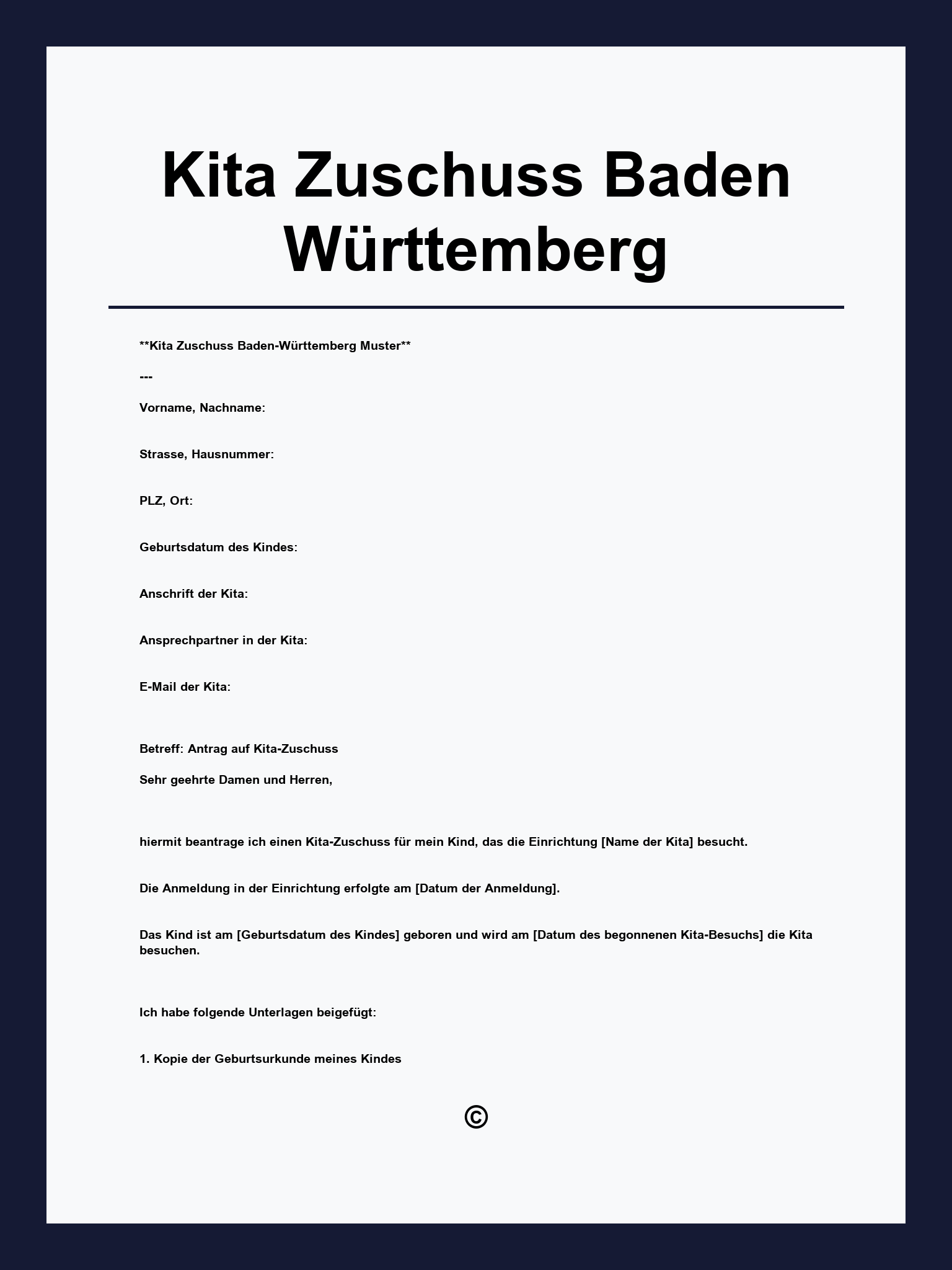 Kita Zuschuss Baden Württemberg