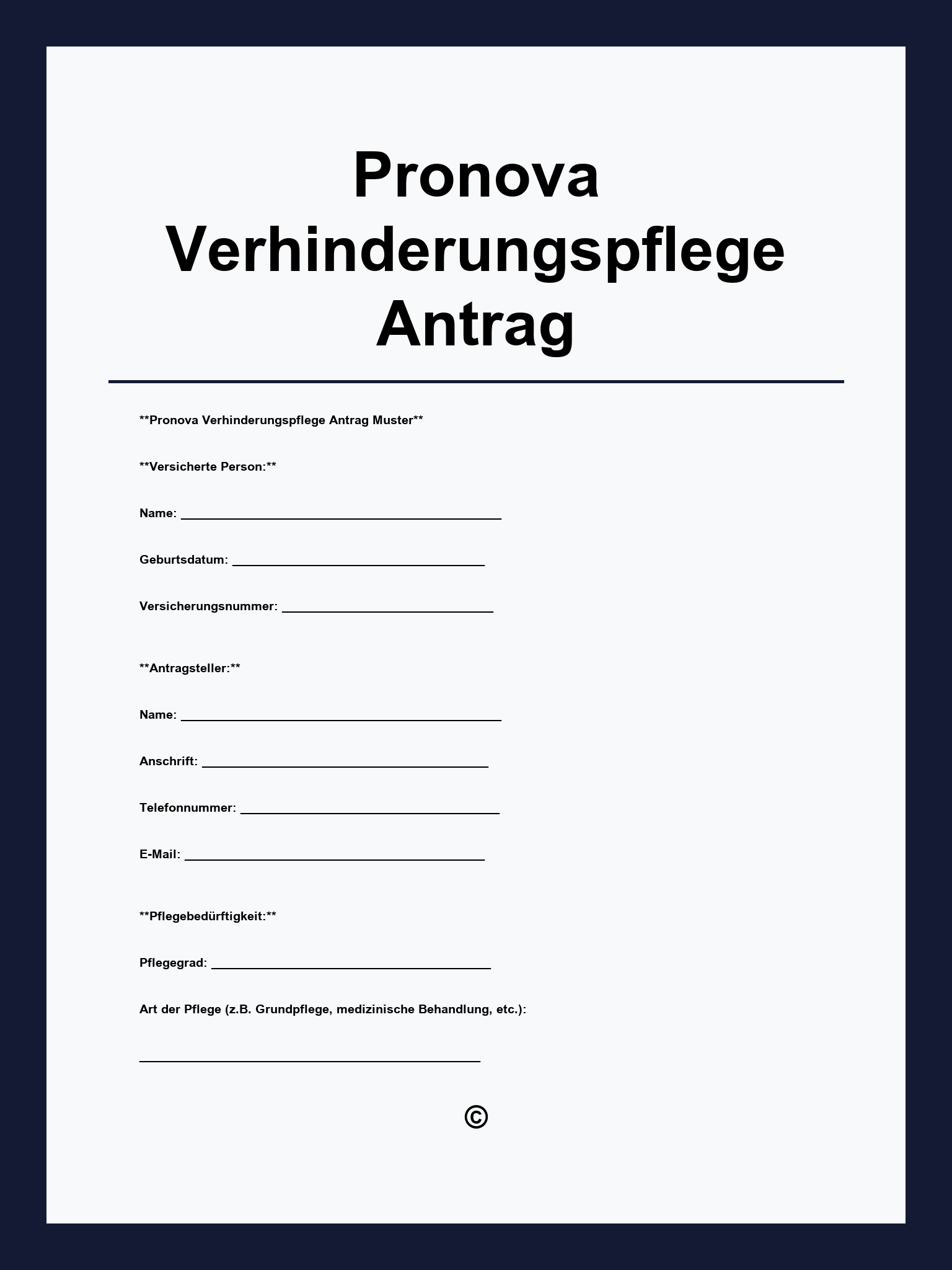 Pronova Verhinderungspflege Antrag