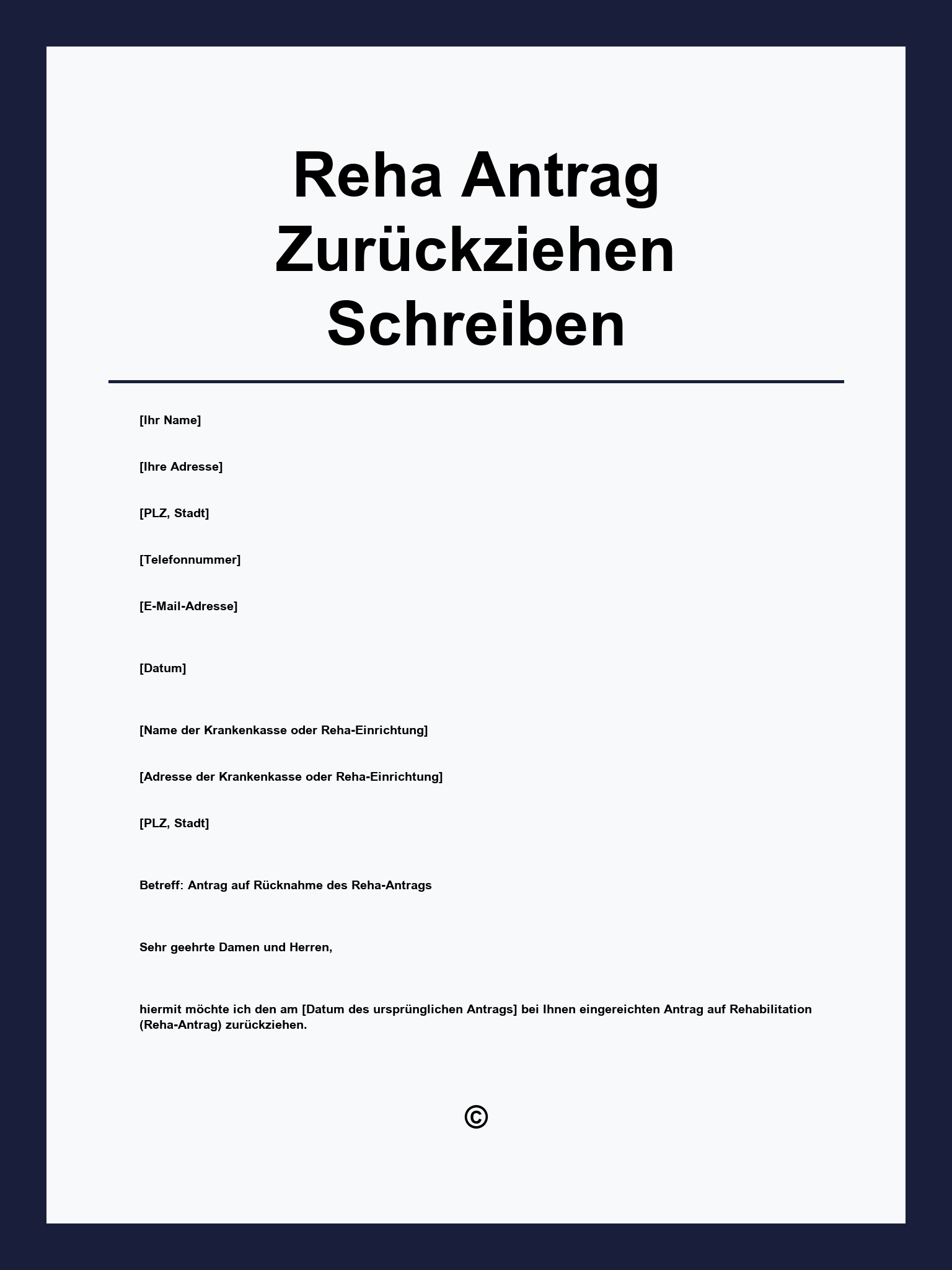 Reha Antrag Zurückziehen Musterschreiben