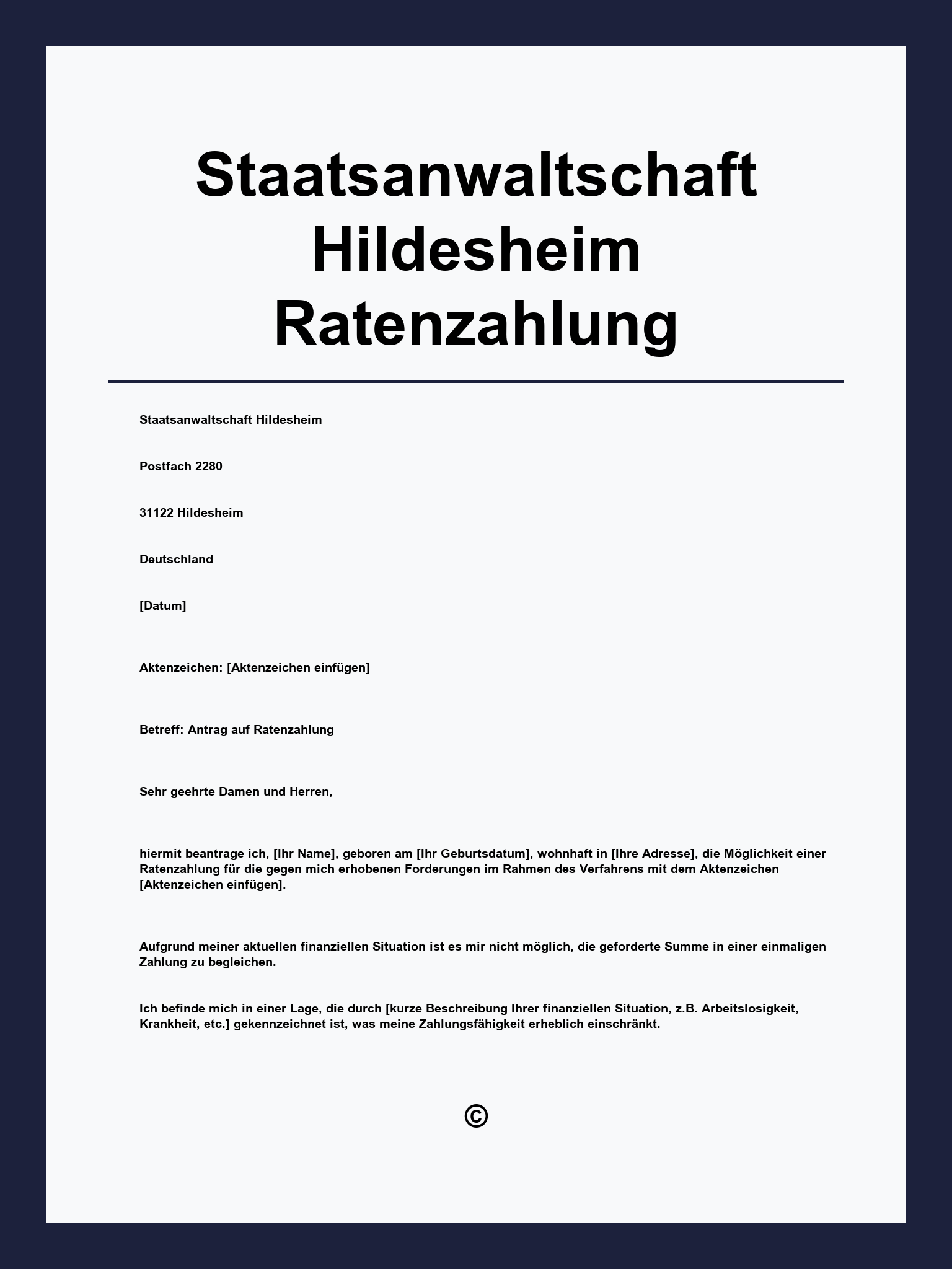 Staatsanwaltschaft Hildesheim Ratenzahlung